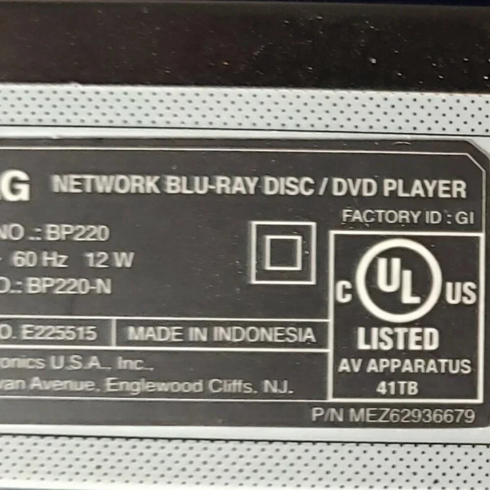 LG BP220 2D Blu-Ray Player with Smart TV Black W/Remote